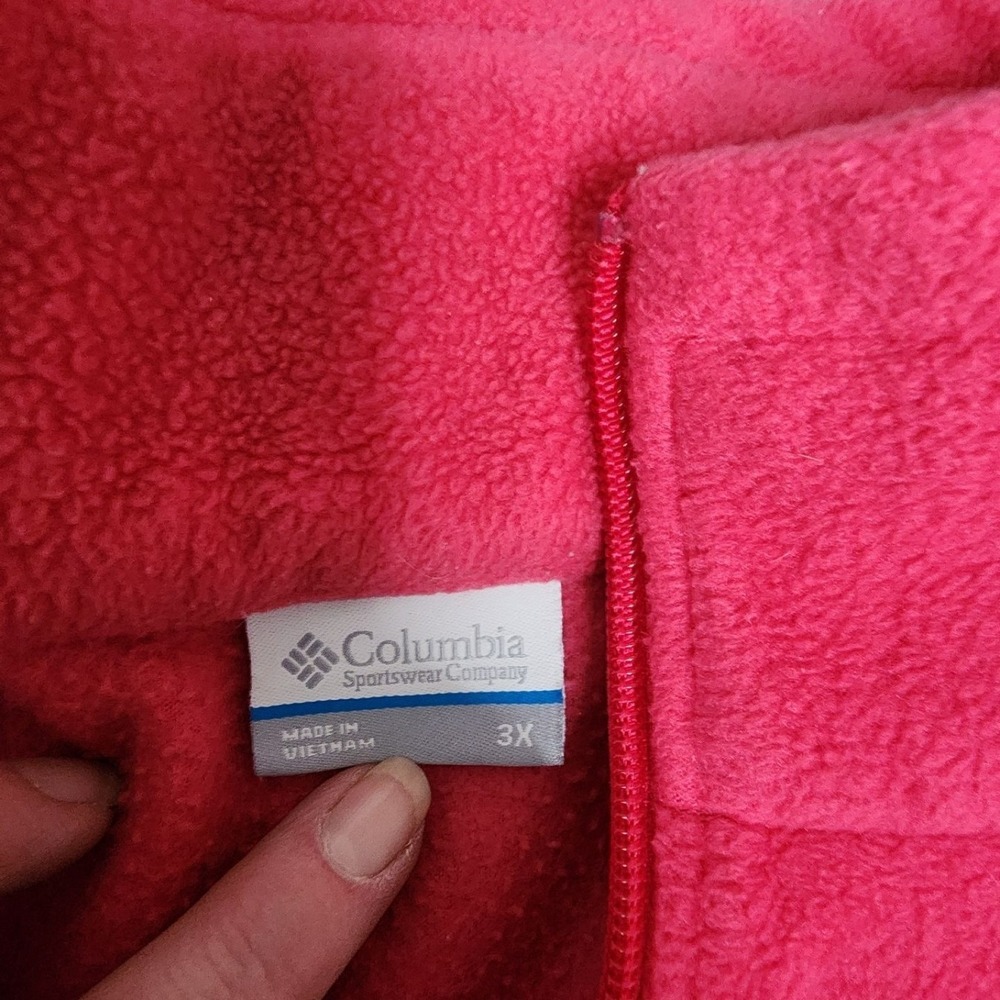 Columbia Fleece Jacket Full Zip Pink Women's Size 3X Outdoor Activewear - Picture 4 of 5